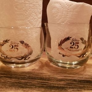 Vtg 25th Anniversary Cream And Sugar